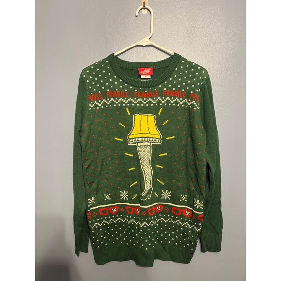A Christmas Story Fragile Leg Lamp Ugly Christmas Sweater Size Small Xmas Movies - Picture 1 of 8
